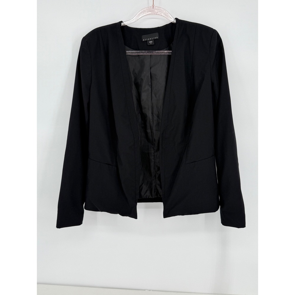 Attention Sz 10 Black Blazer Jacket Long Sleeve Career‎ Office Business Casual